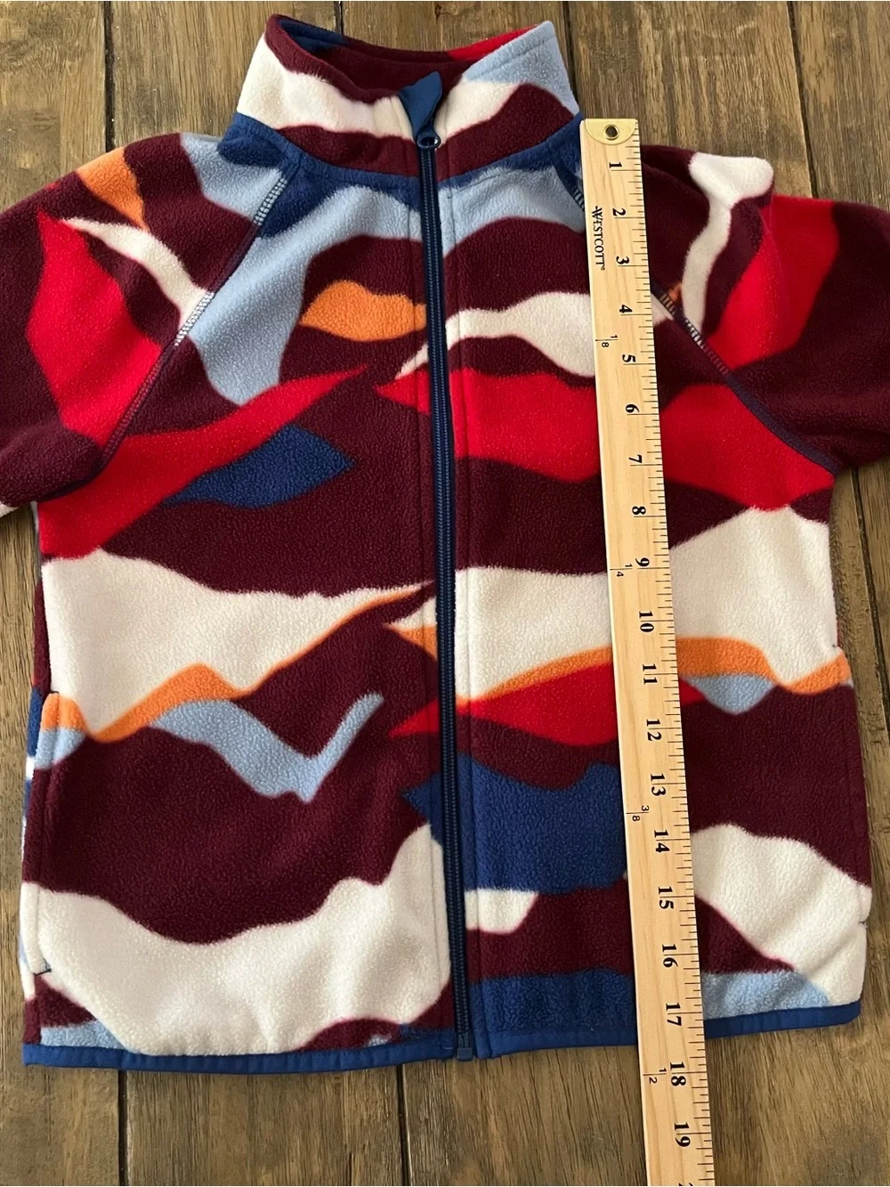 wonder nation Boys Fleece Jacket in Red, Blue & White Pattern size 6-7